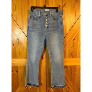 Loft The Kick Crop Button Fly High Rise Jeans Size 10/30 (5156)